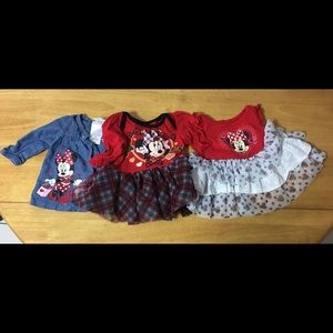 Minnie Mouse 0-3 Month Baby Girl Shirts Pack of 3